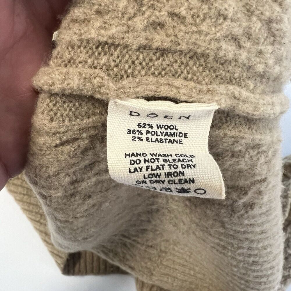 DOEN Sz S Sacha Wool Pullover Sweater in Oatmeal Tan - Picture 9 of 12